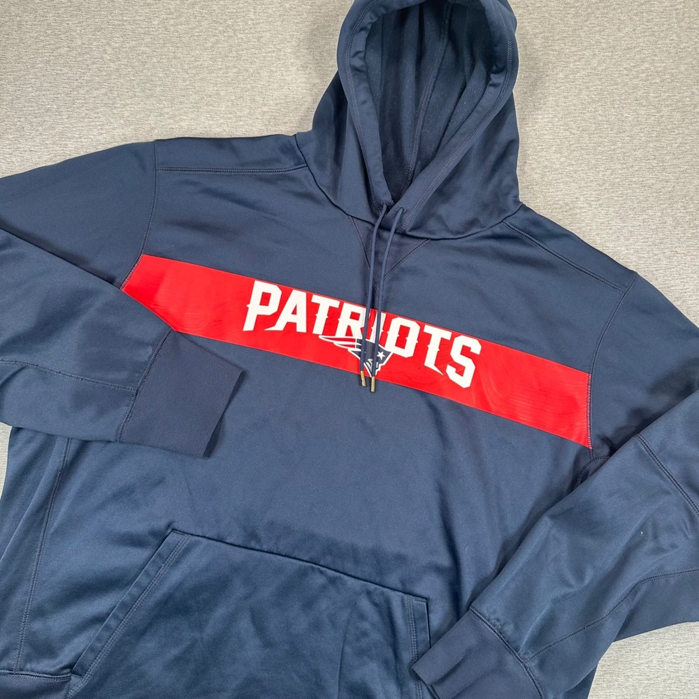 New England Patriots Nike Hoodie Mens XL Navy Blue Red Pullover NFL Onfield